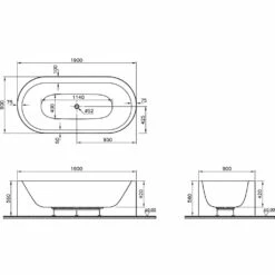 VitrA Istanbul Ovale Badewannen Freistehend